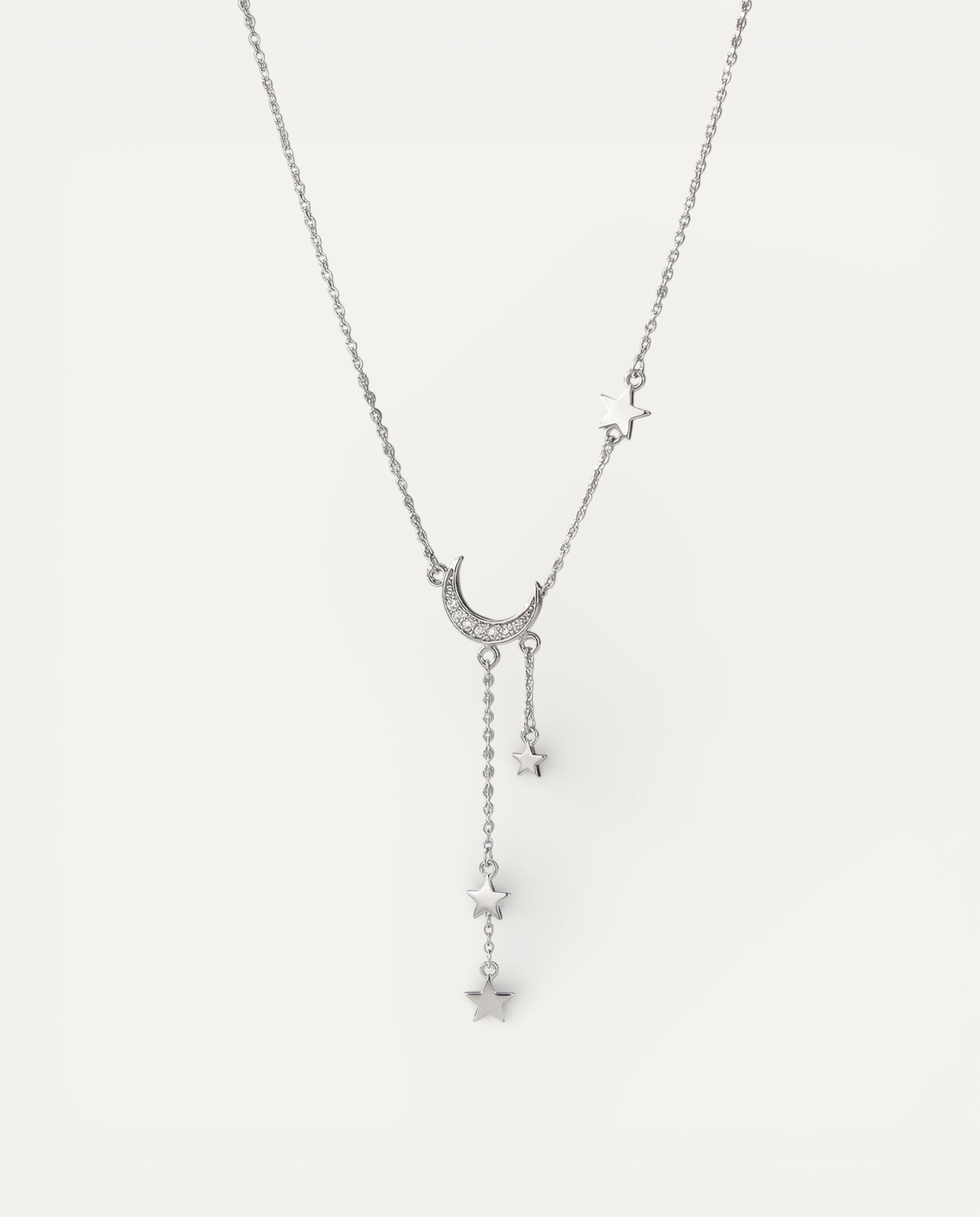 Silver Moon and Stars Necklace