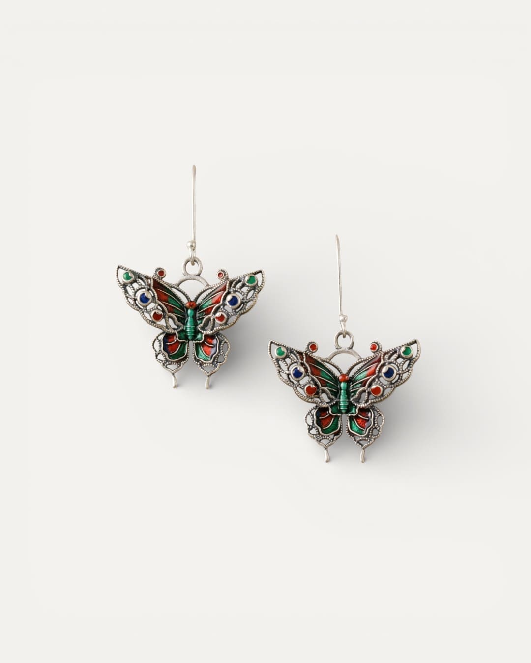 Vintage Colourful Butterfly Earrings