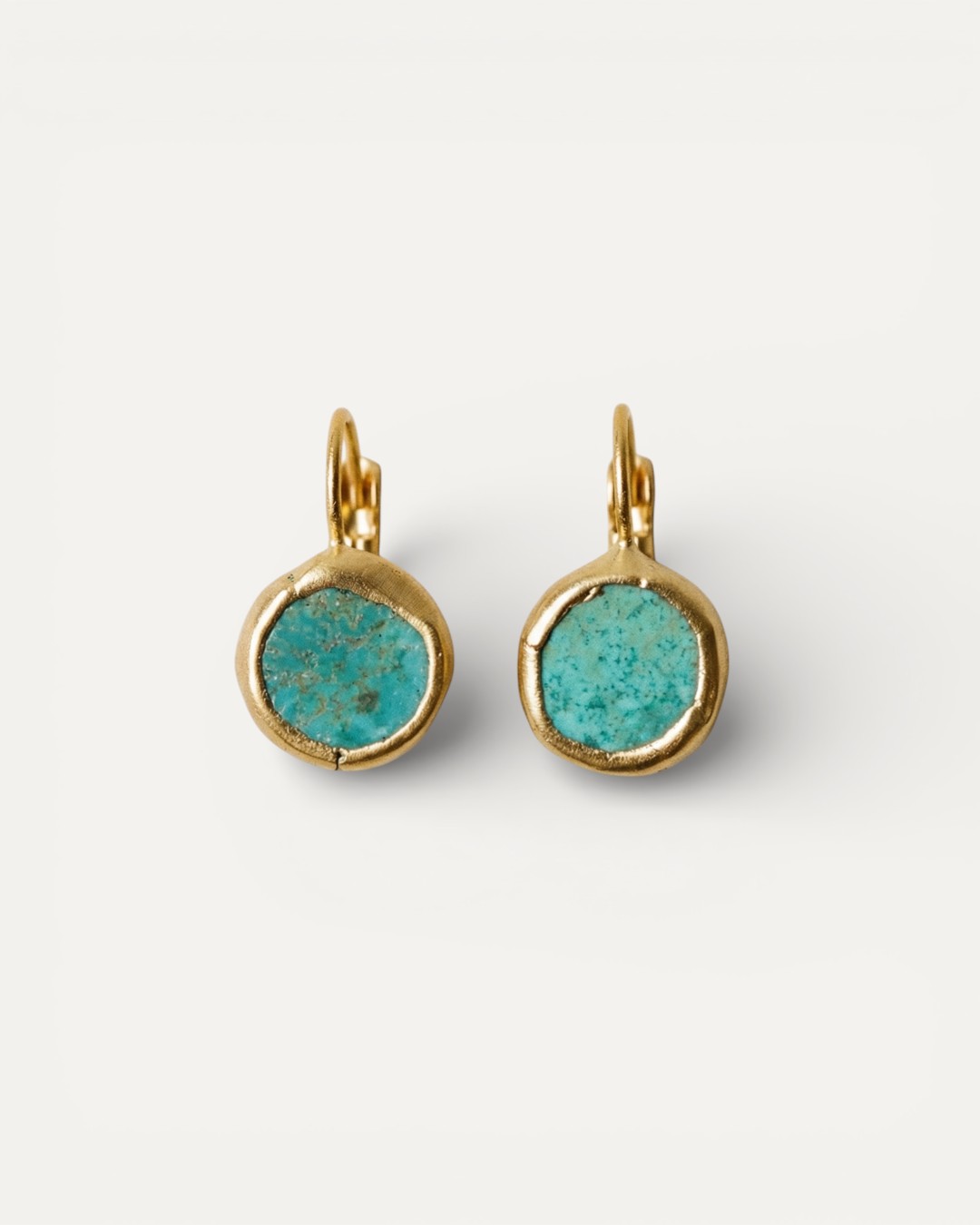 Gold Turquoise Stone Earrings