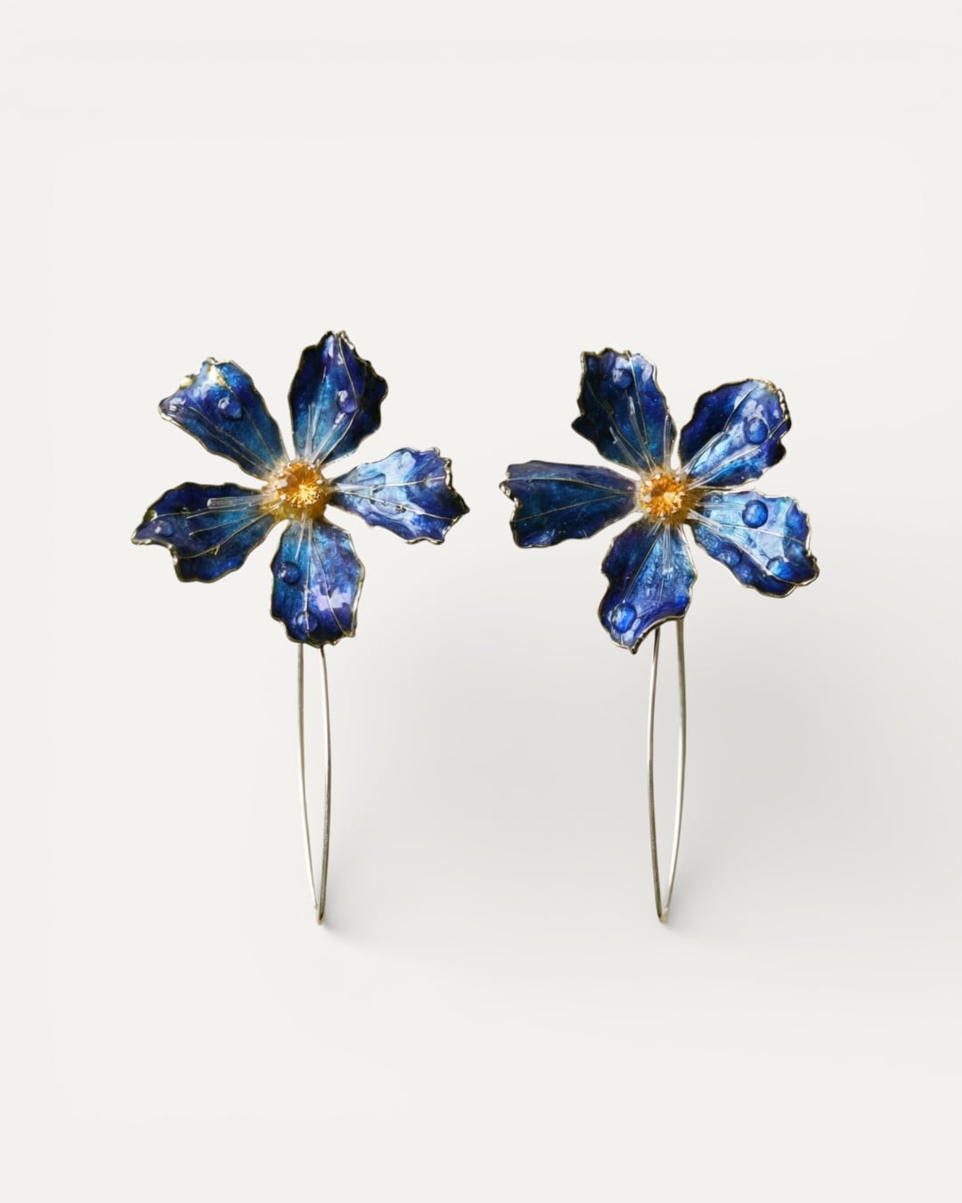 Vintage Blue Flower Earrings