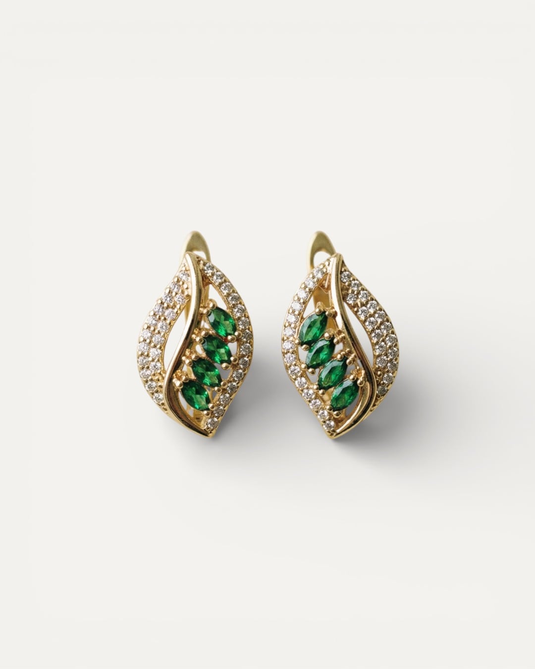 Catarina Emerald Leaf Earrings