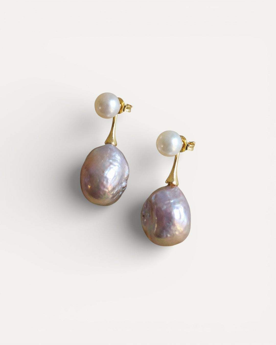 Elegant Purple Pearl Earrings