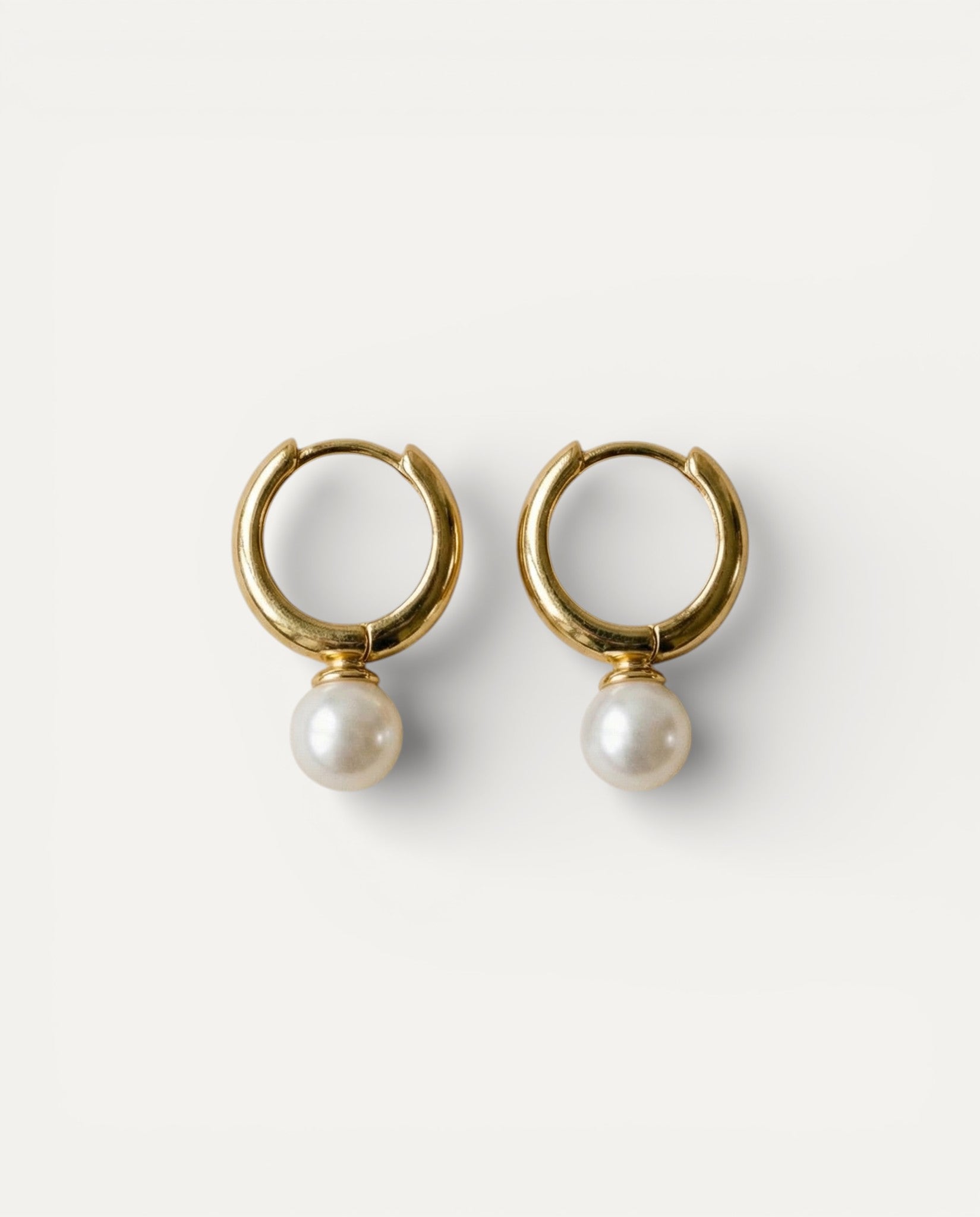 Small Gold-Plated Pearl Earrings