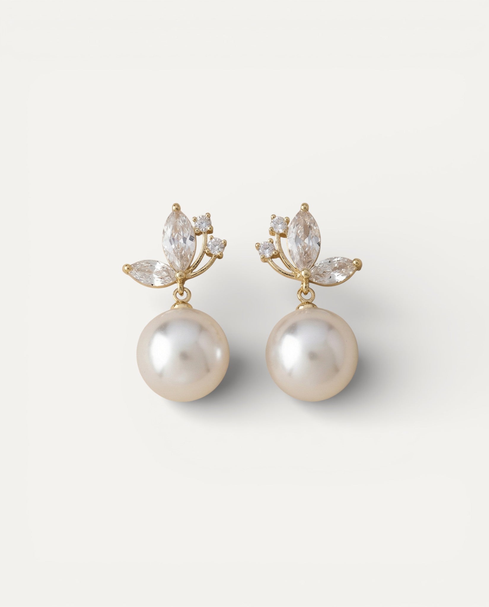 Exotic Gold Crystal and Pearl Earrings