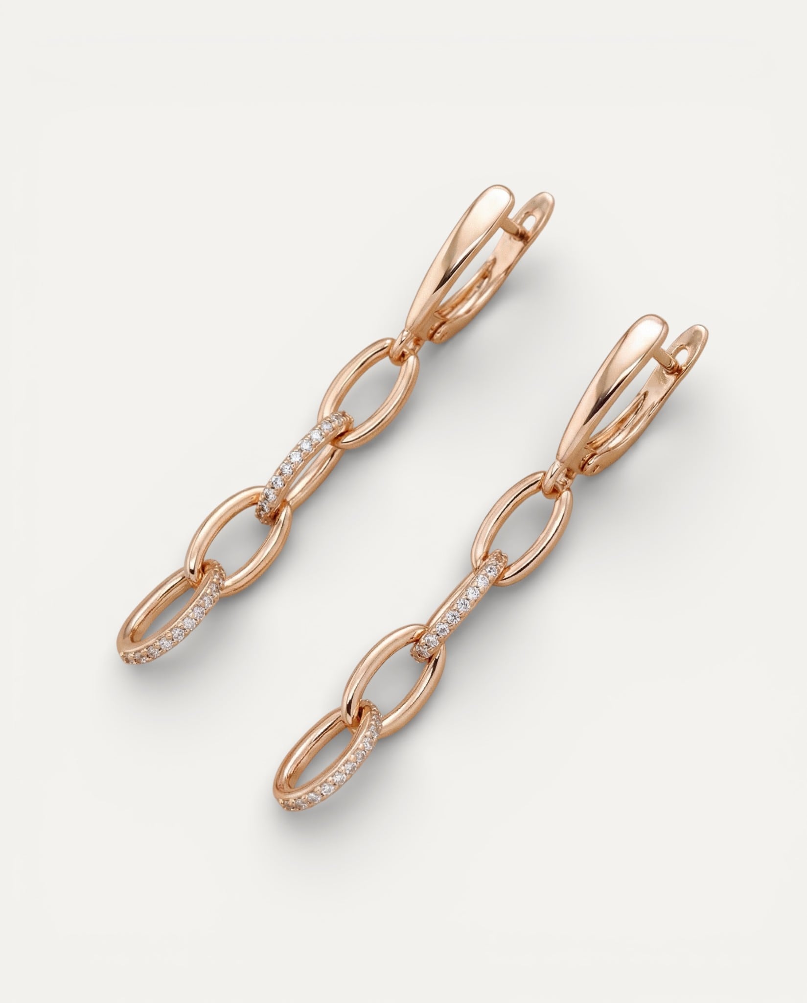 Elegant Gold Sparkling Chain Earrings