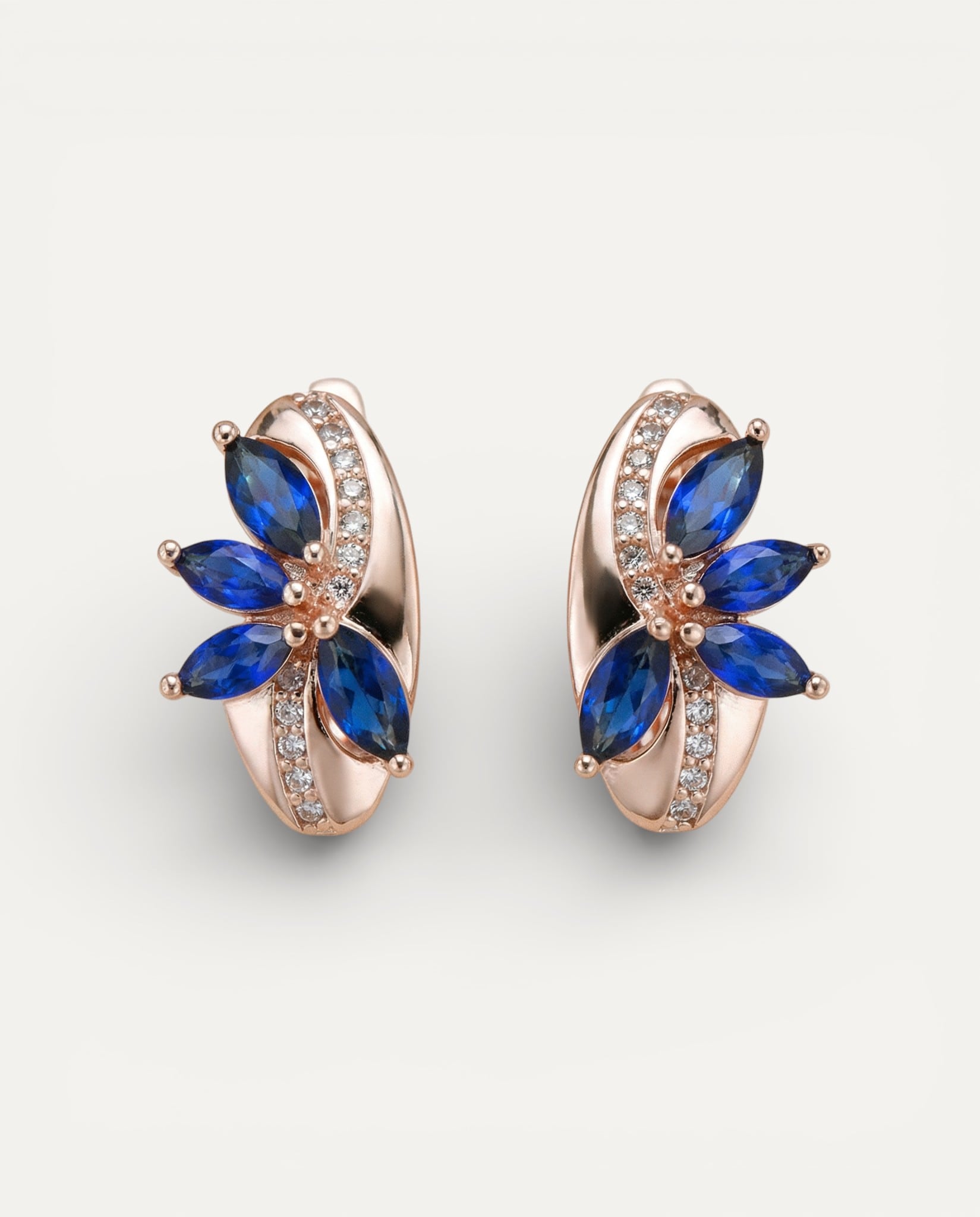 Elegant Blue Crystal Earrings