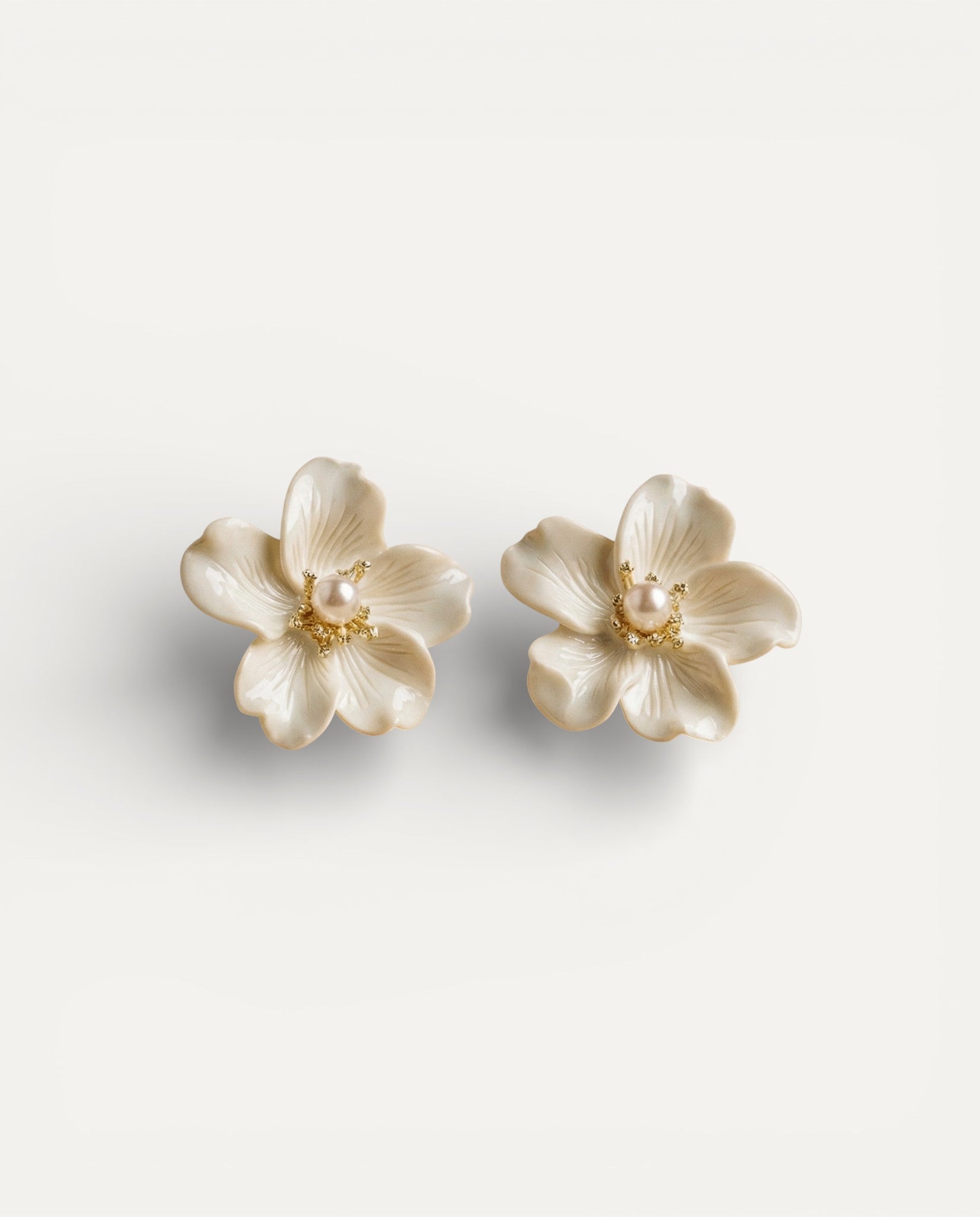 White Flower Earrings