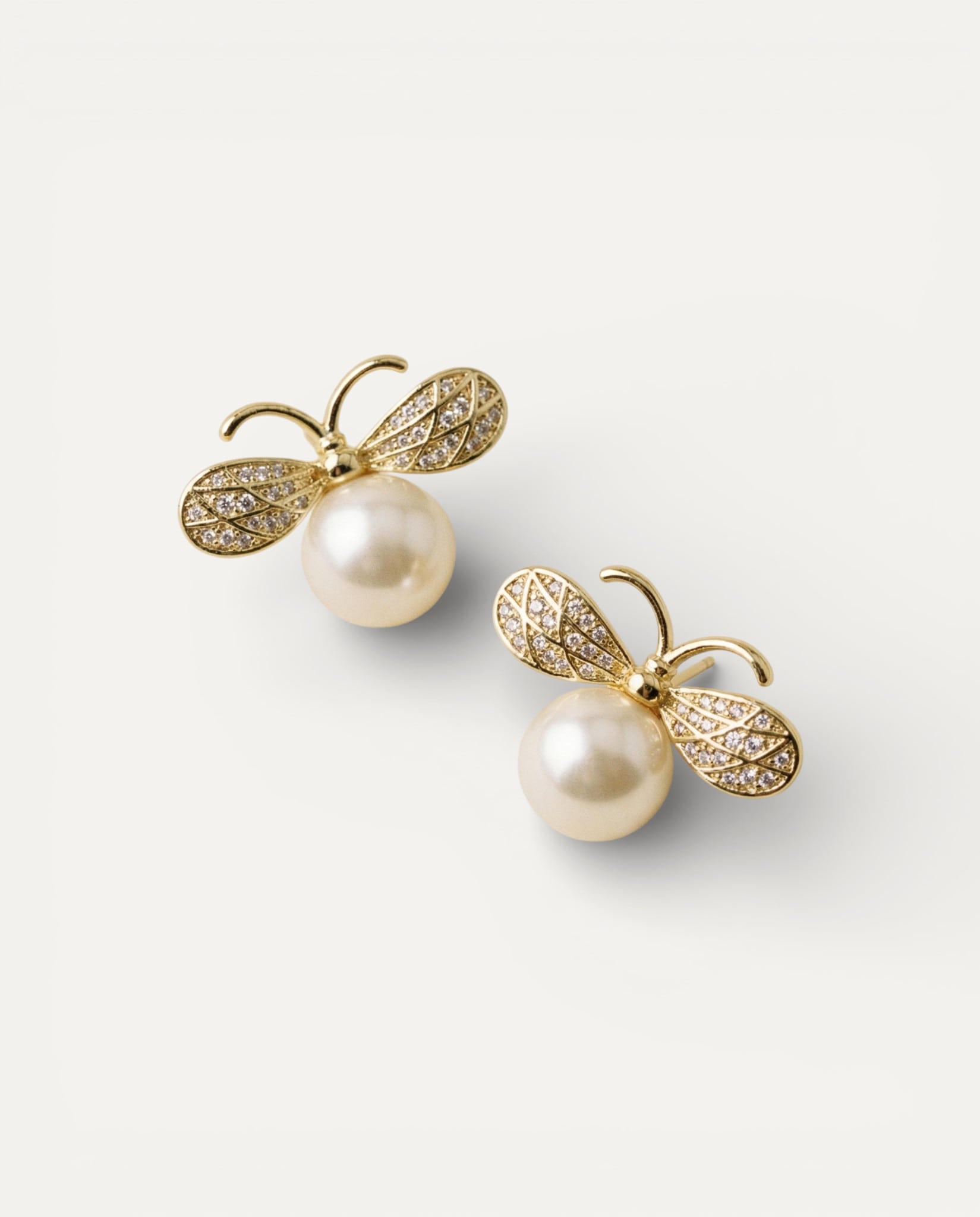 Pearl Dragonfly Earrings
