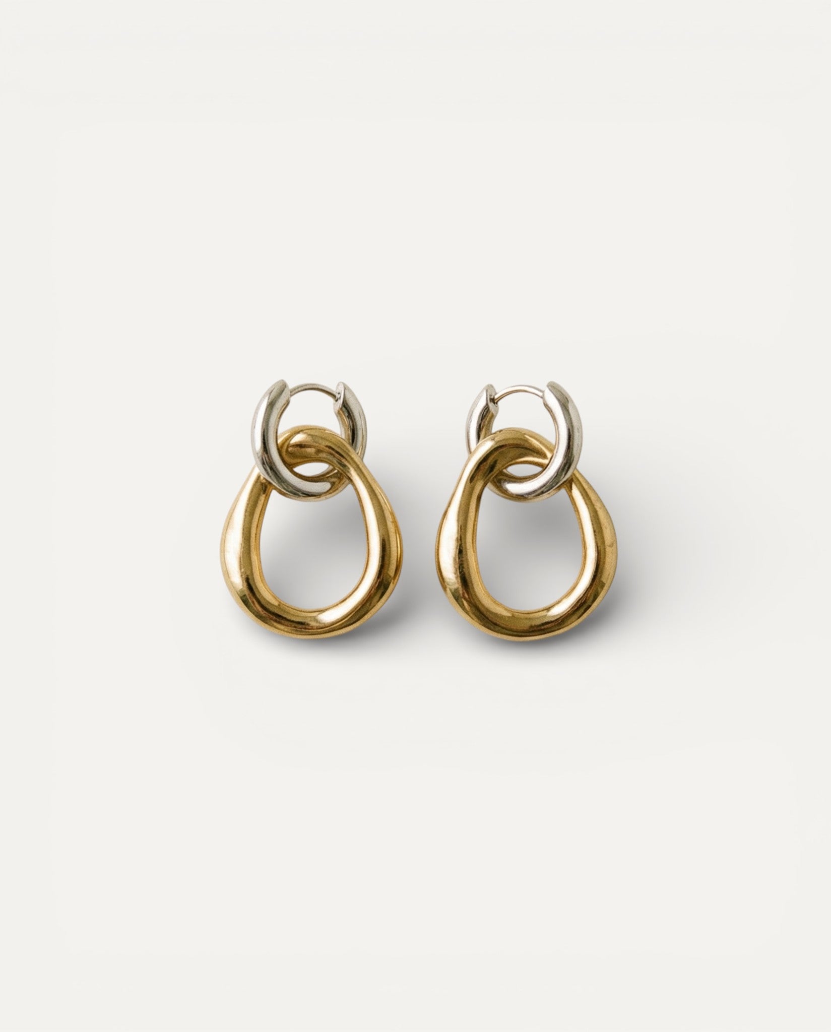 Vintage Two-Tone Metal Earrings