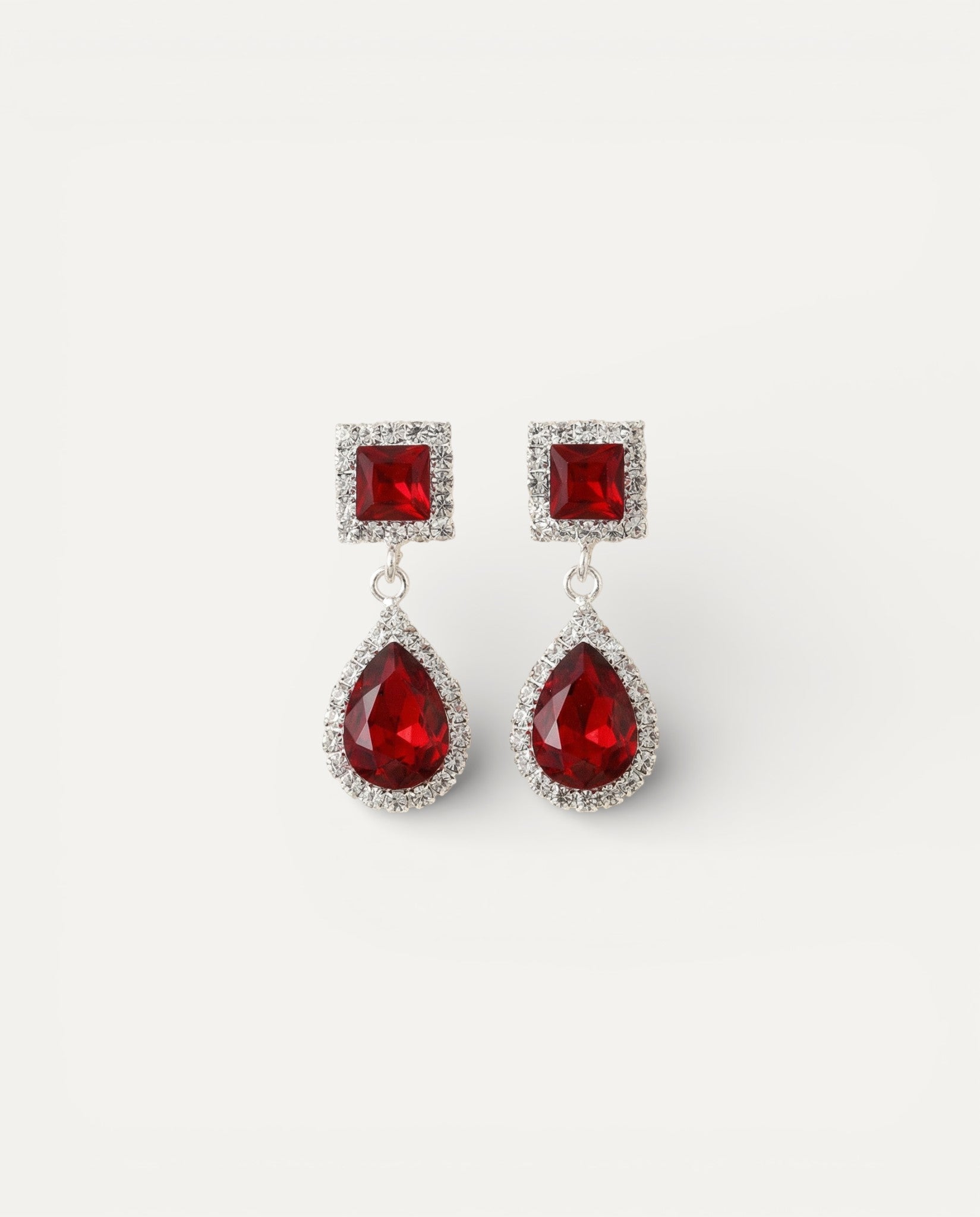 Red Drop Set – Choker and Drop Earrings
