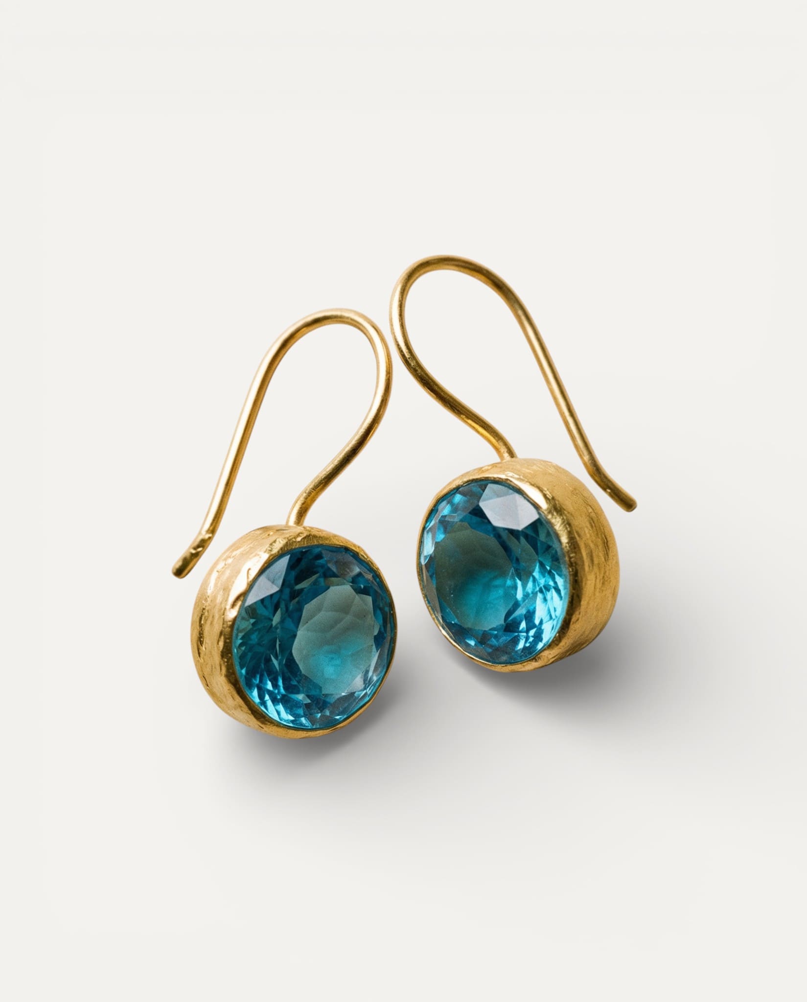Vintage Gold Blue Crystal Earrings