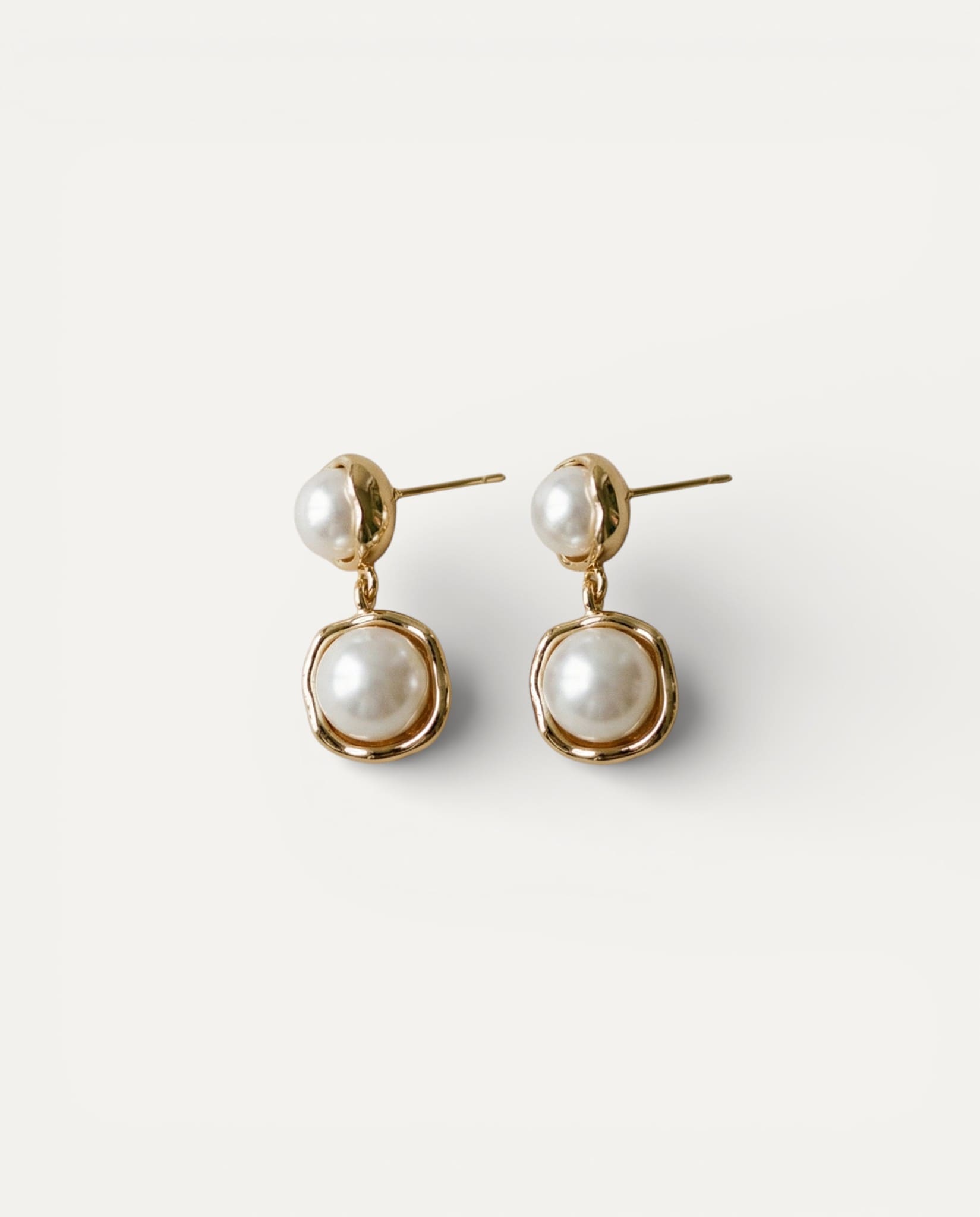 Gold-Plated Pearl Earrings