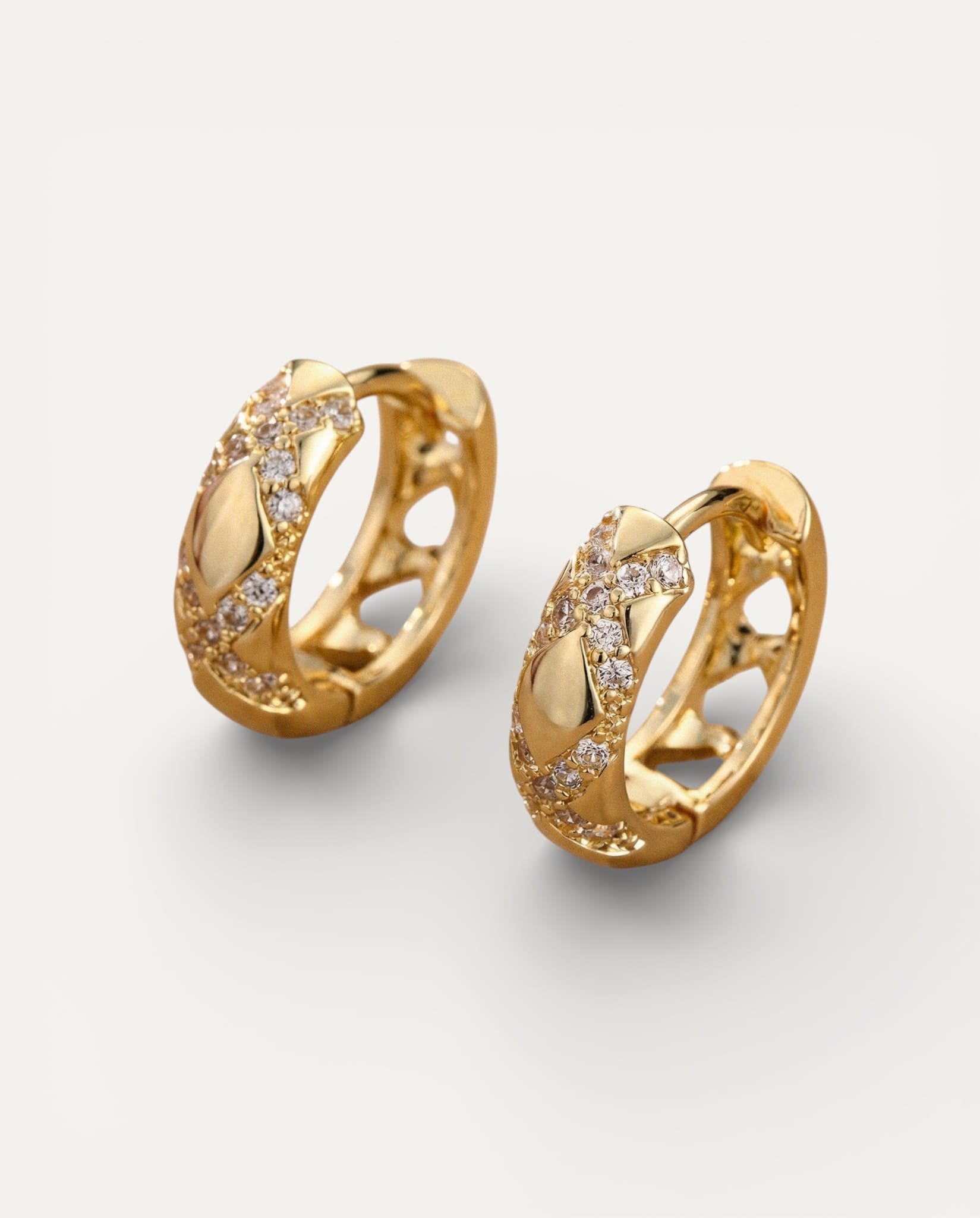 Hollow Sparkle Gold Hoop Earrings