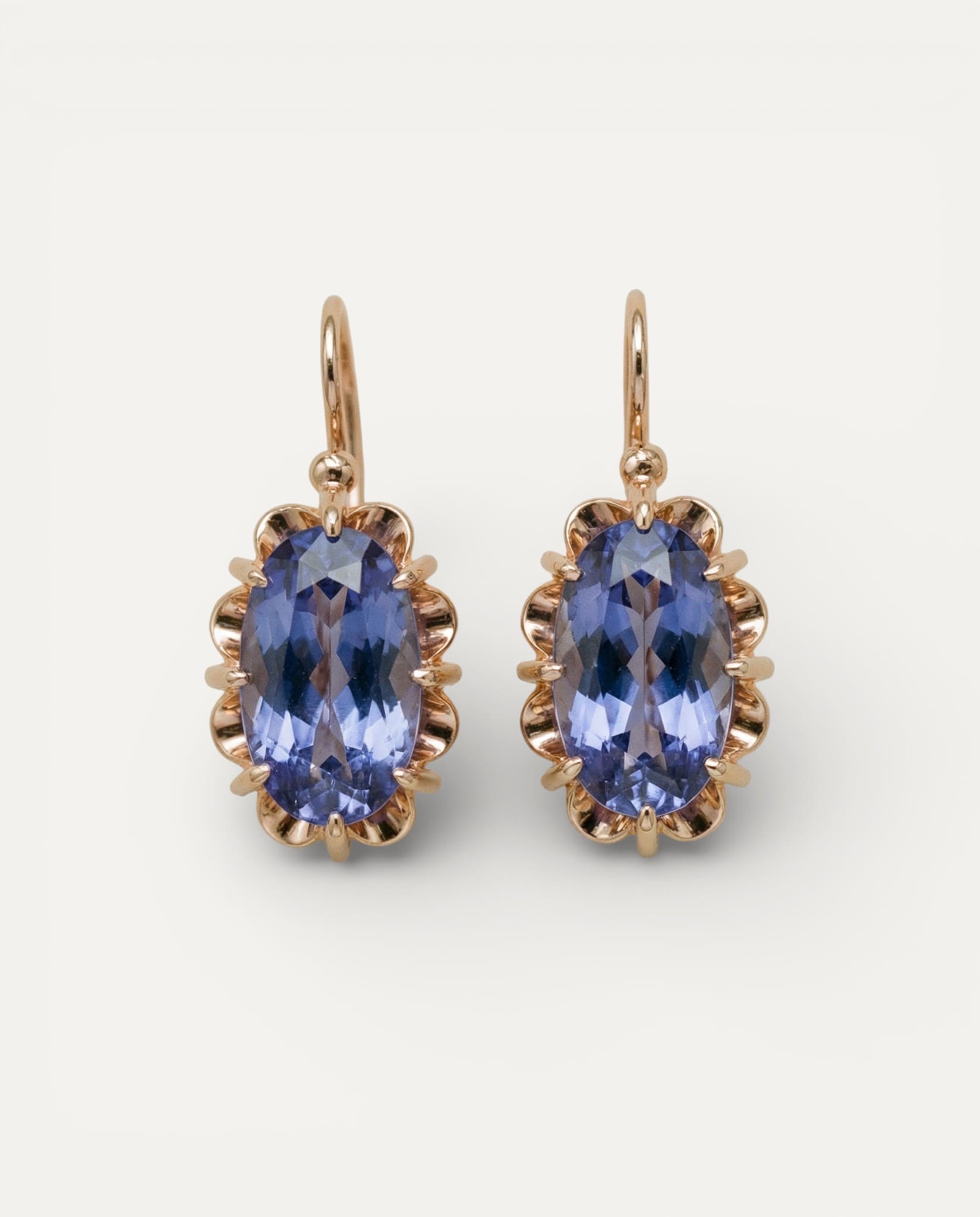 Vintage Earrings with Blue Cubic Zirconia