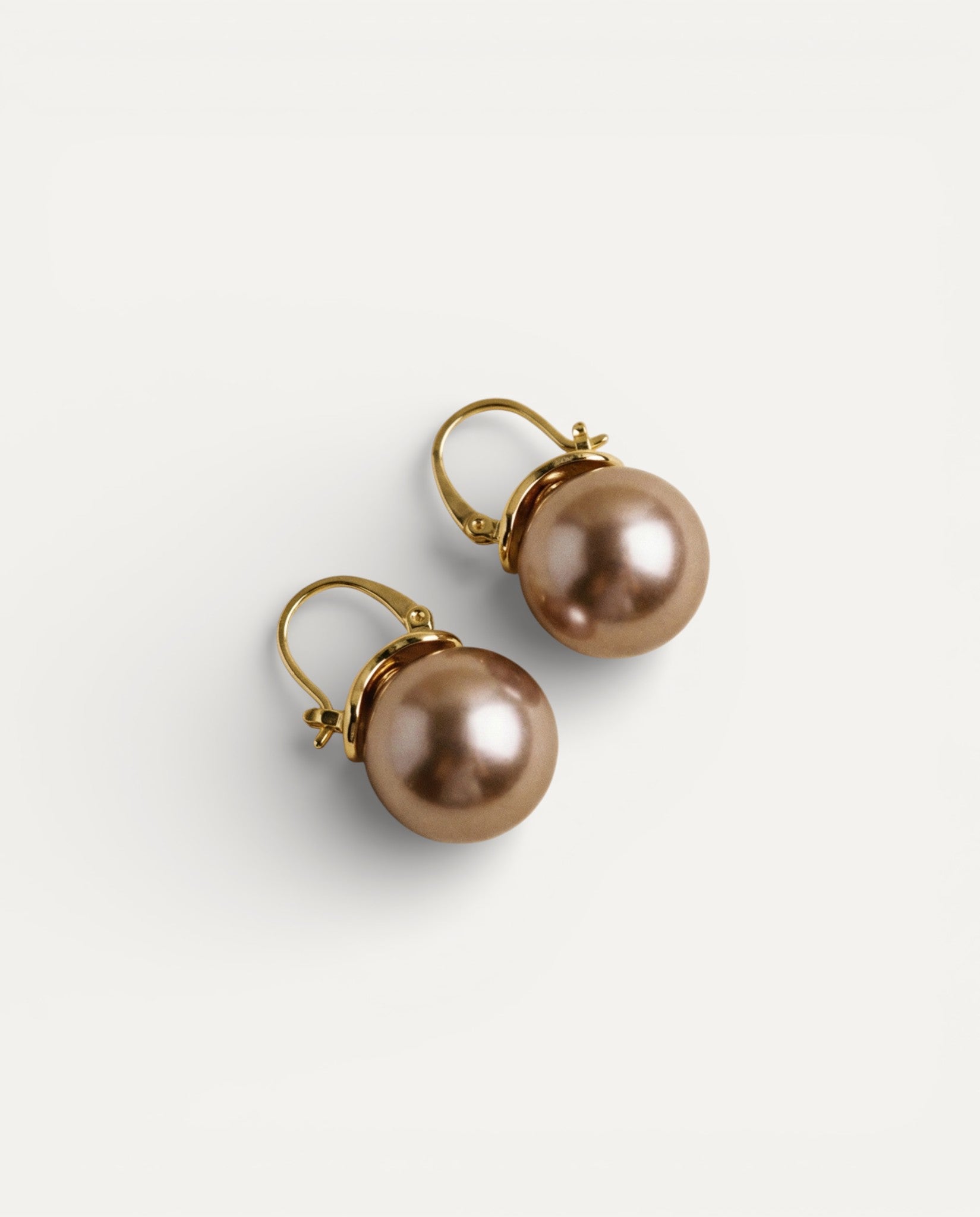 Chunky Gold Pearl Earrings