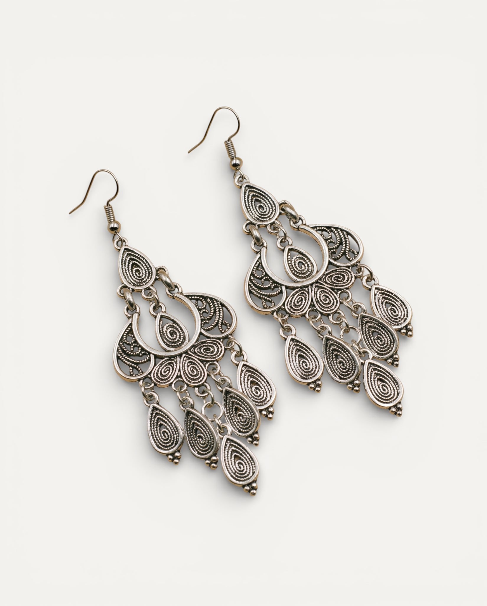 Antique Silver Earrings with Pendant