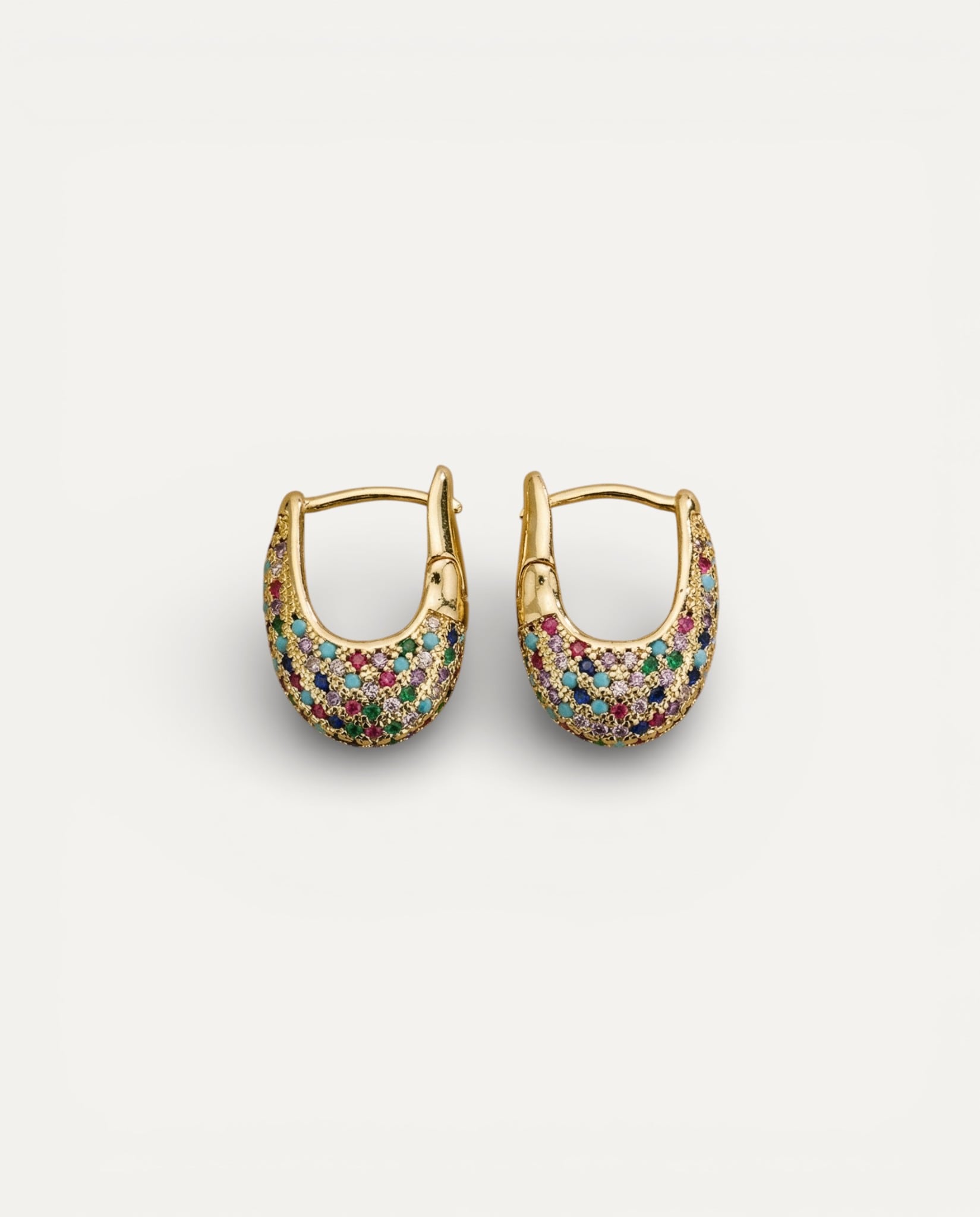 Elegant Colourful Earrings with Inlaid Crystals