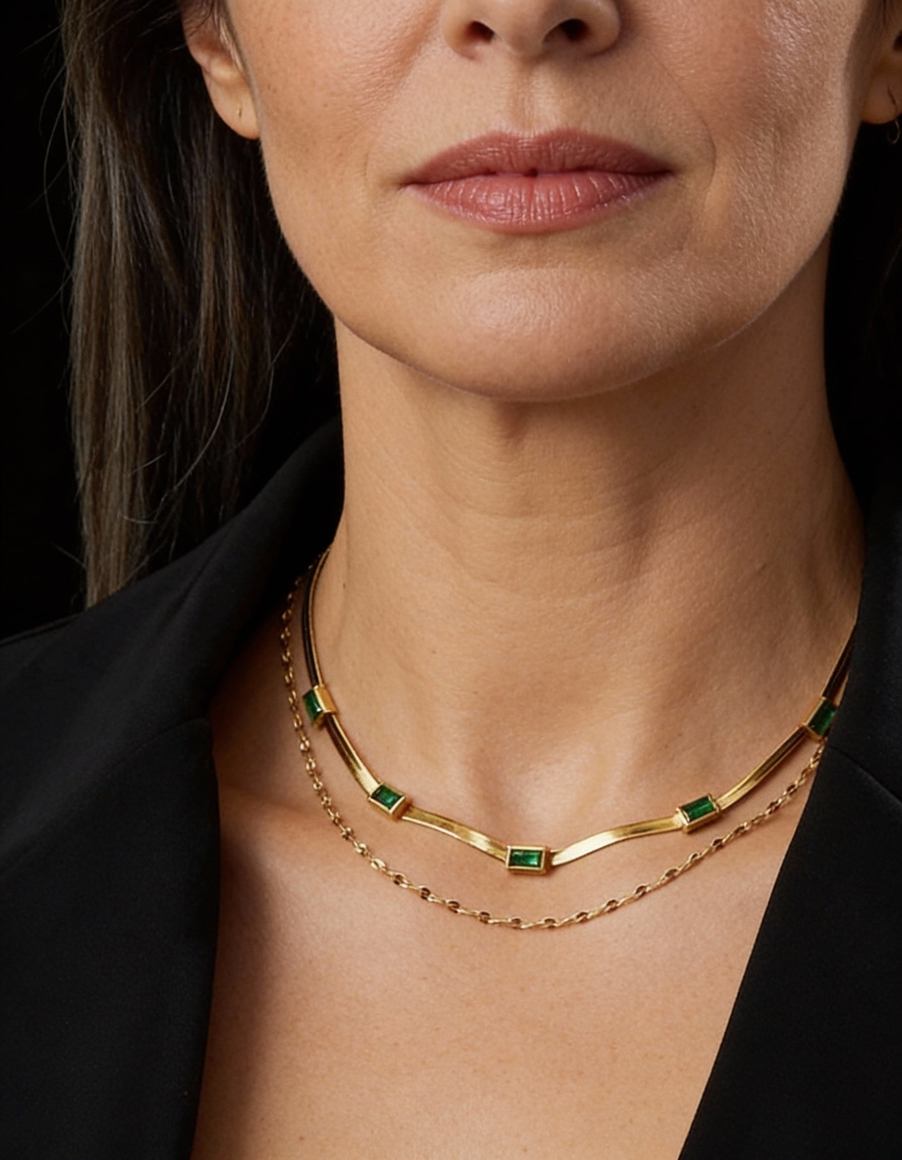 Elegant Green Crystal Necklace