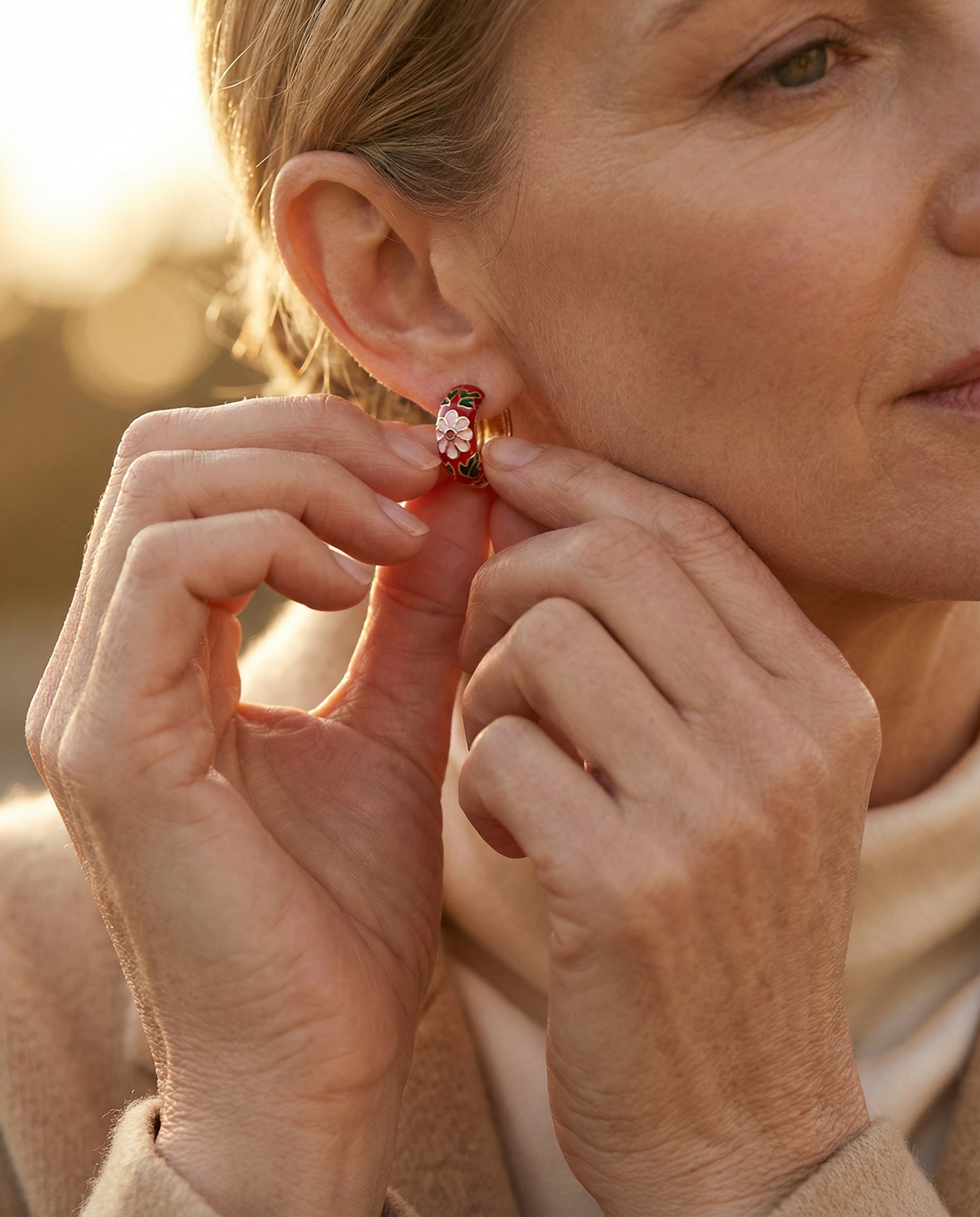 Luxury Black Floral Earrings