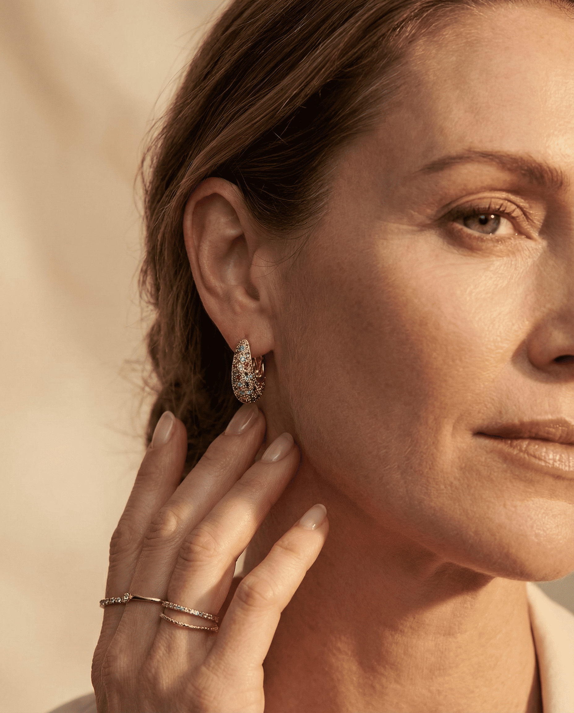 Elegant Colourful Earrings with Inlaid Crystals