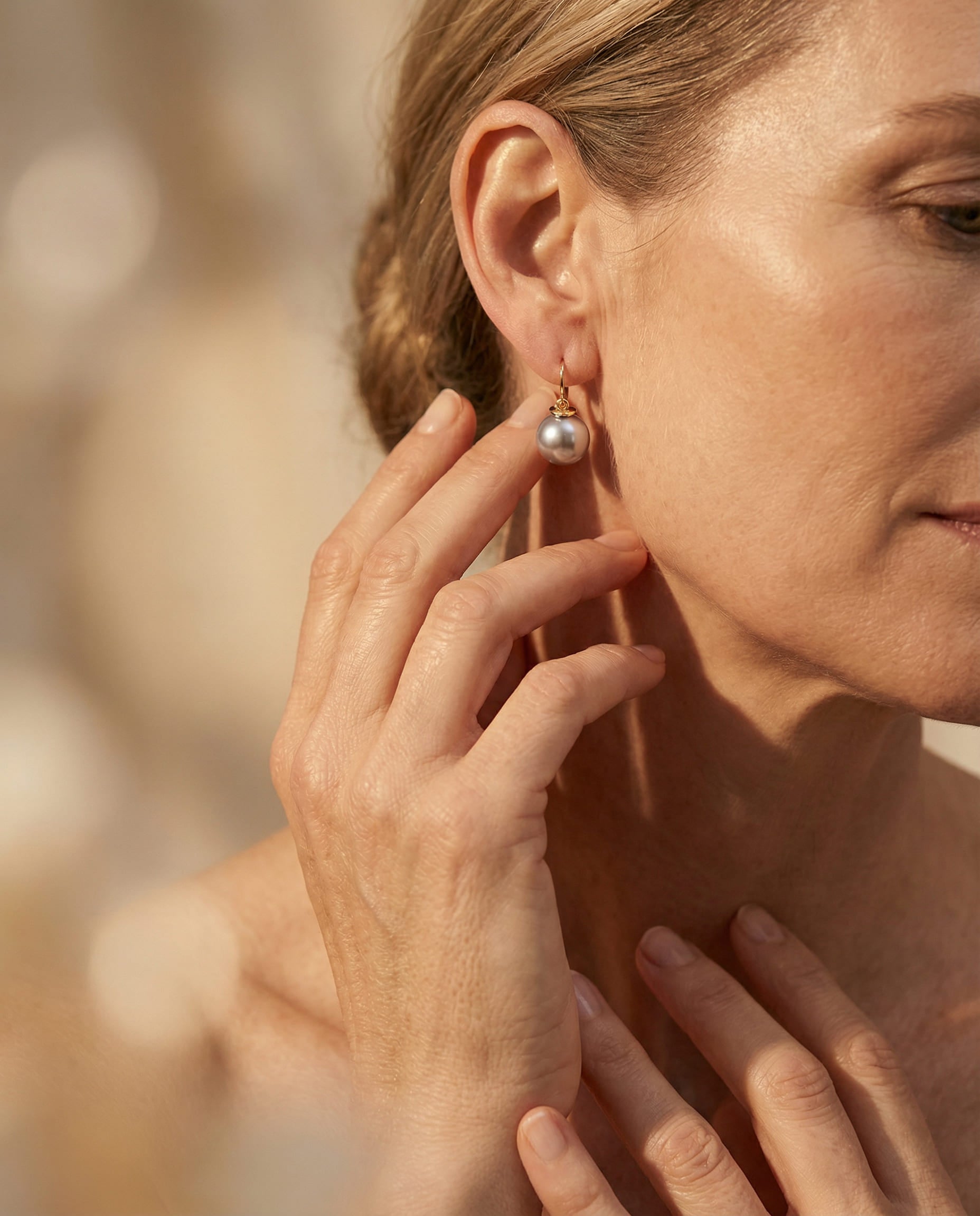 Chunky Gold Pearl Earrings