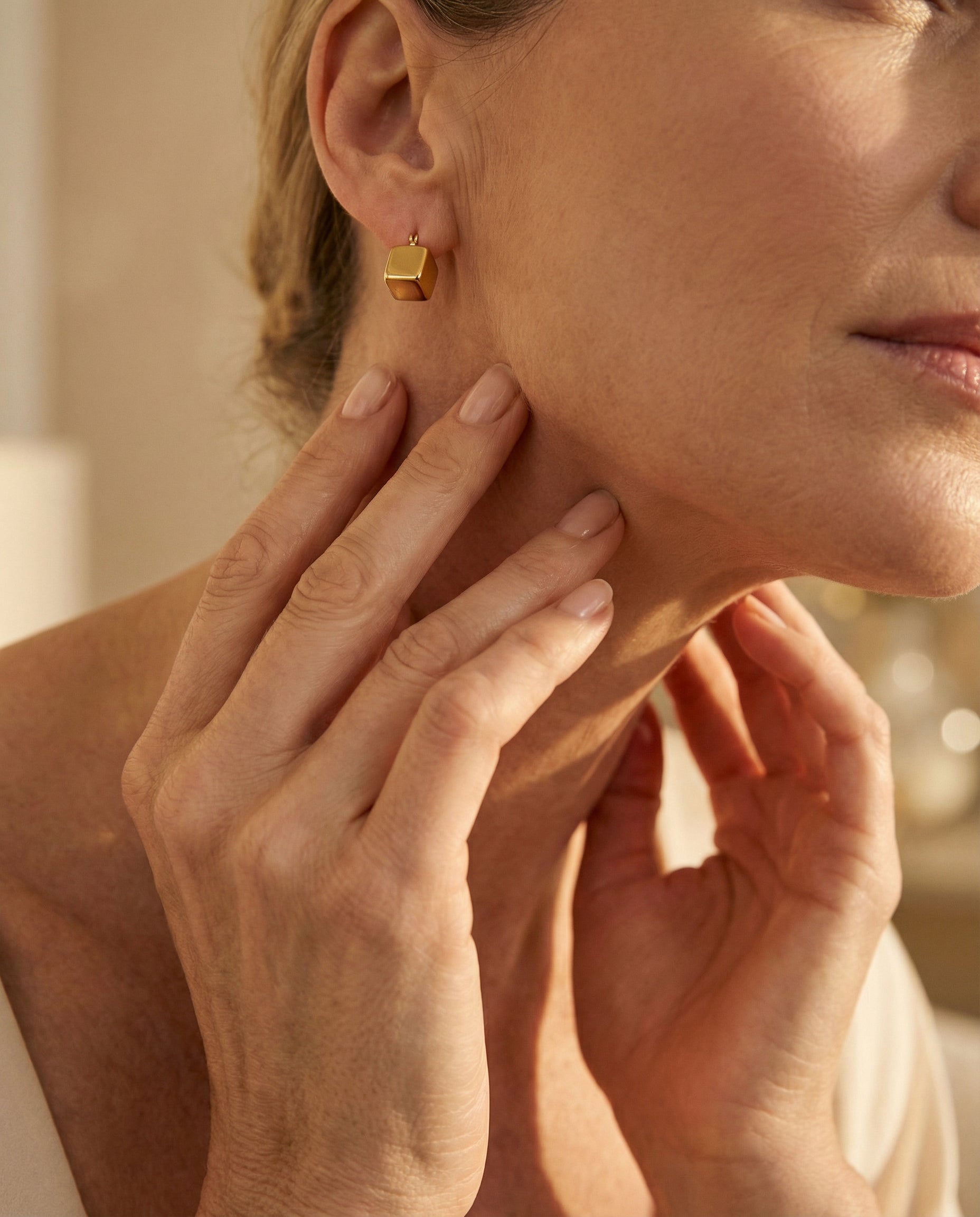 Elegant Cubic Gold Earrings