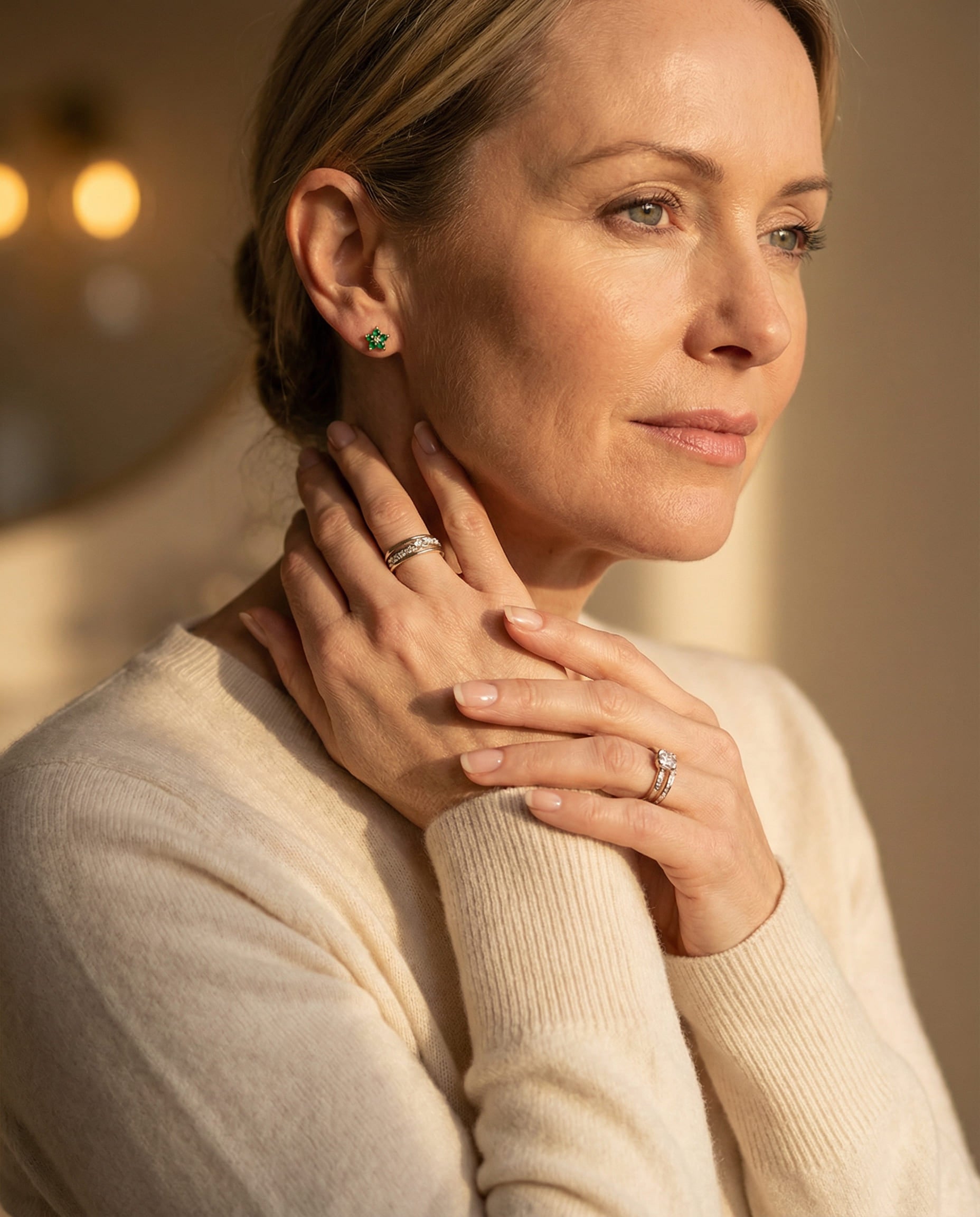 Stud Earrings with Delicate Flower