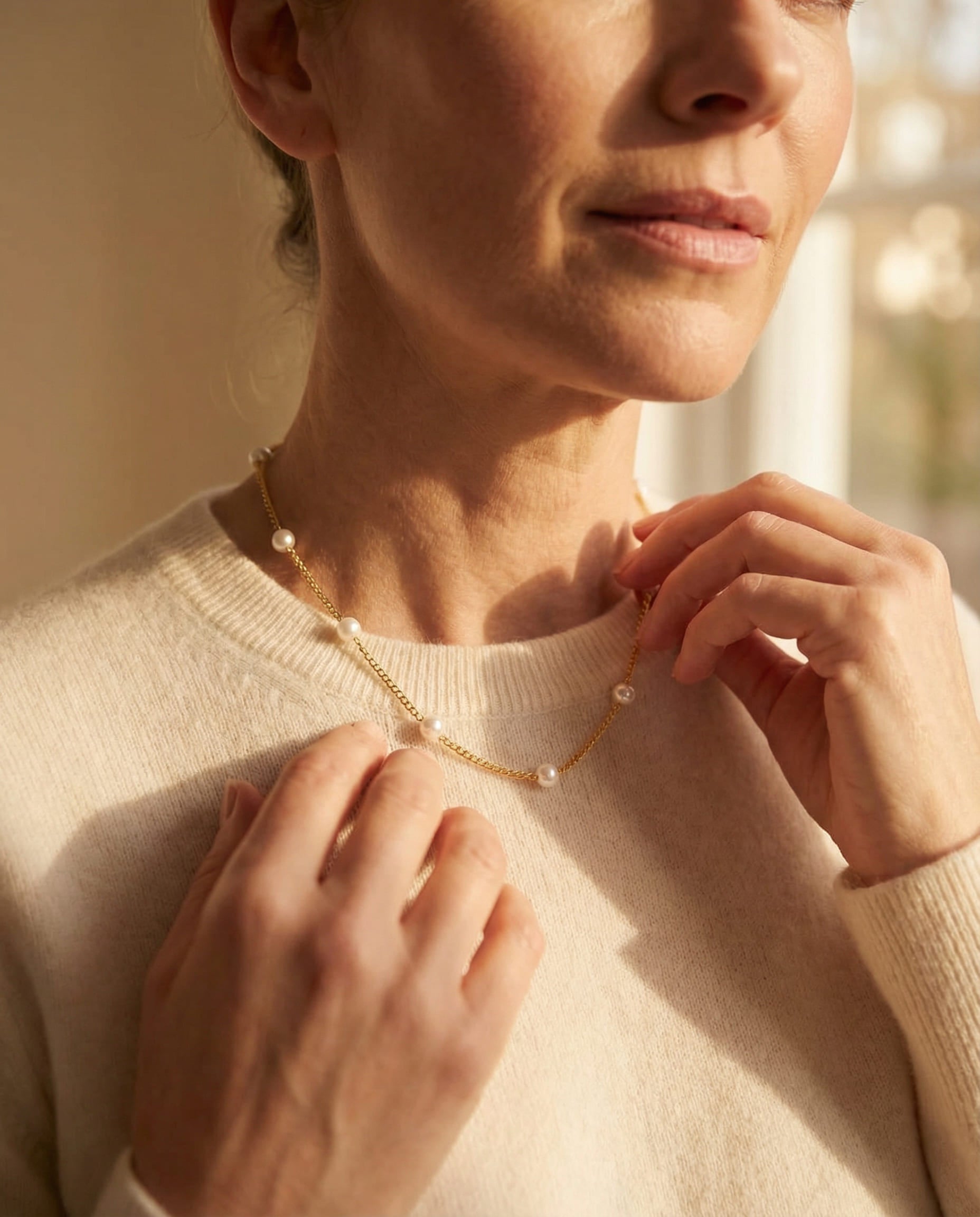 Gold Freshwater Pearl Necklace