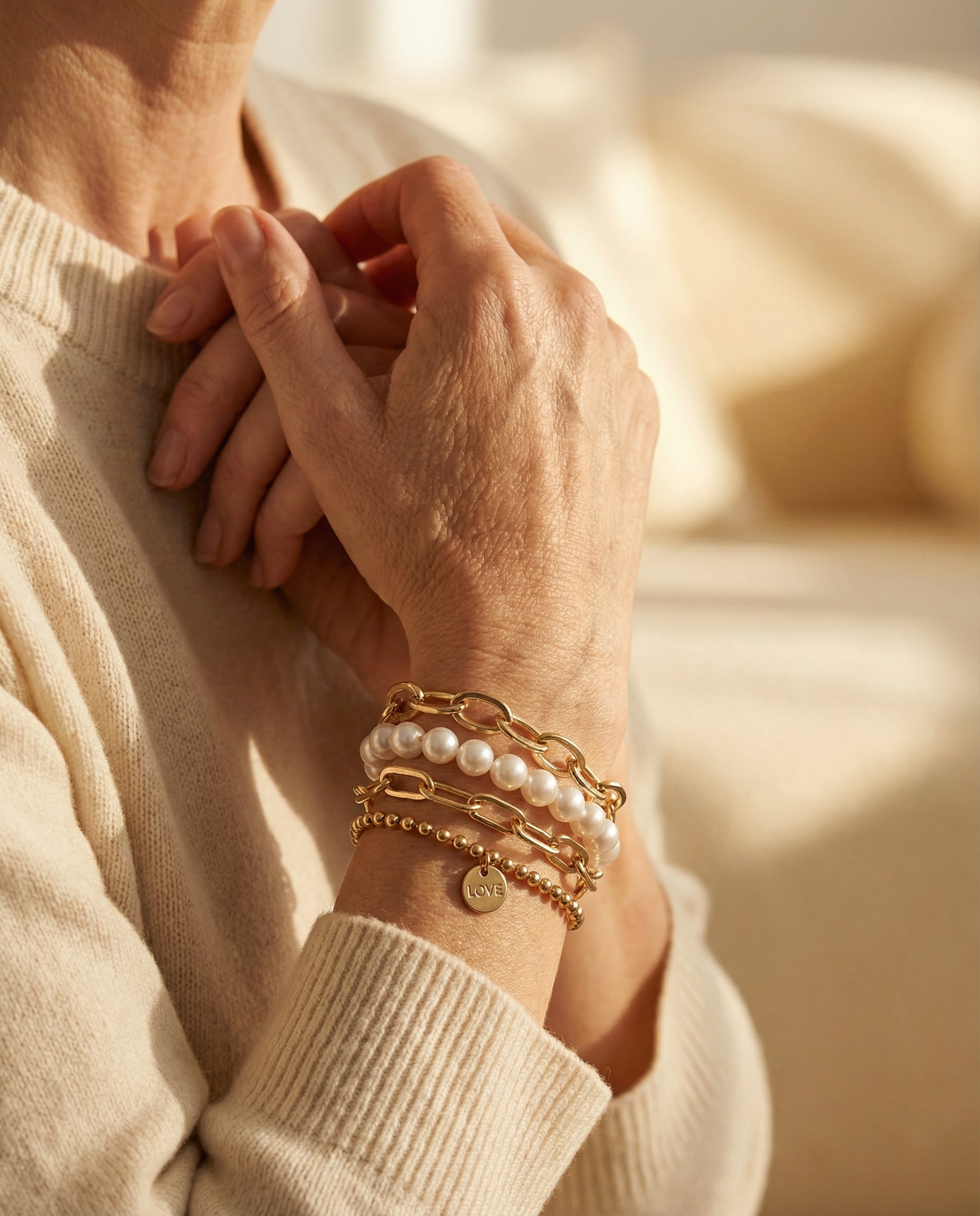 Gold Pearl Bracelets