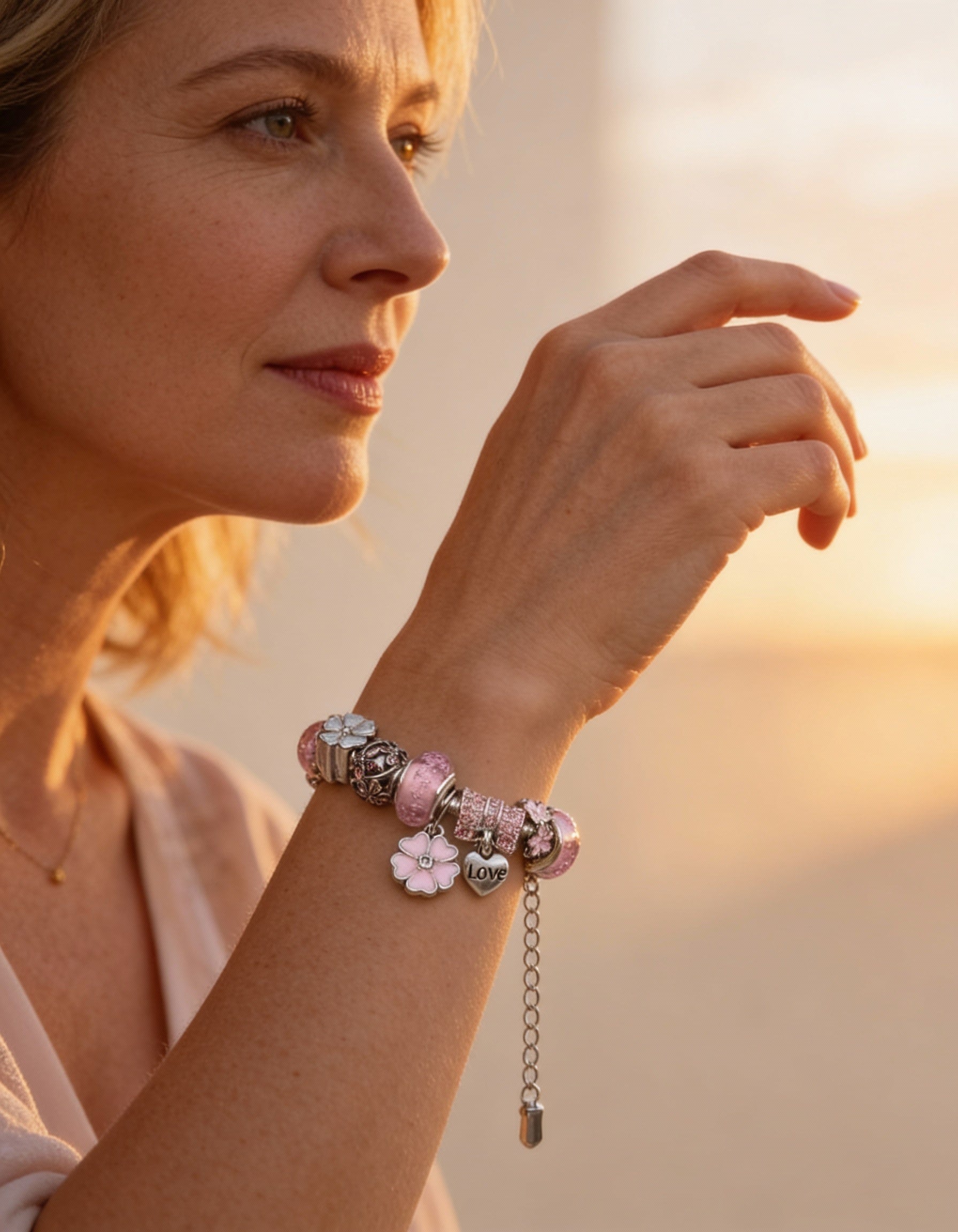 Vintage Pink Silver Bracelets