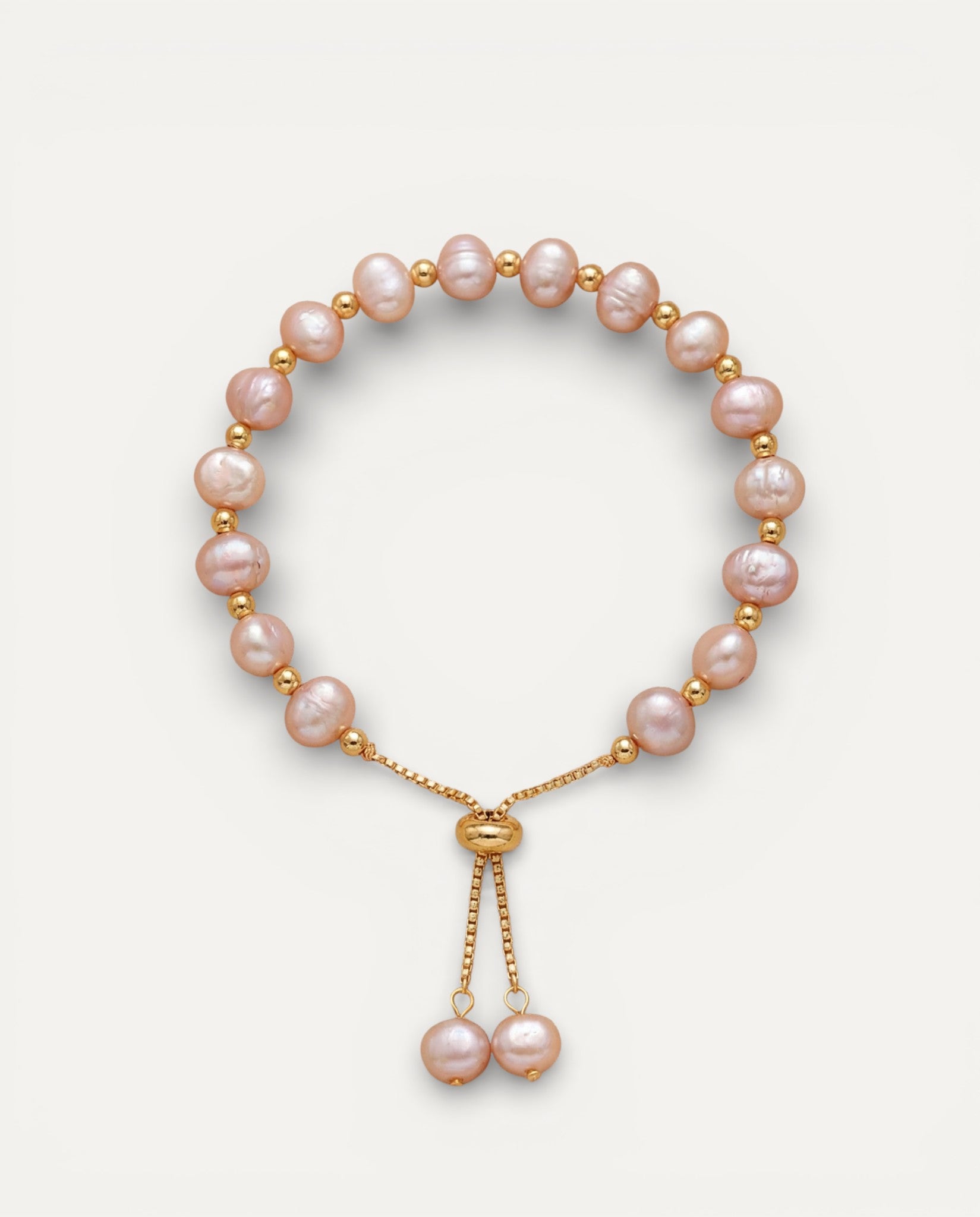 Pink Pearl Gold Bracelet