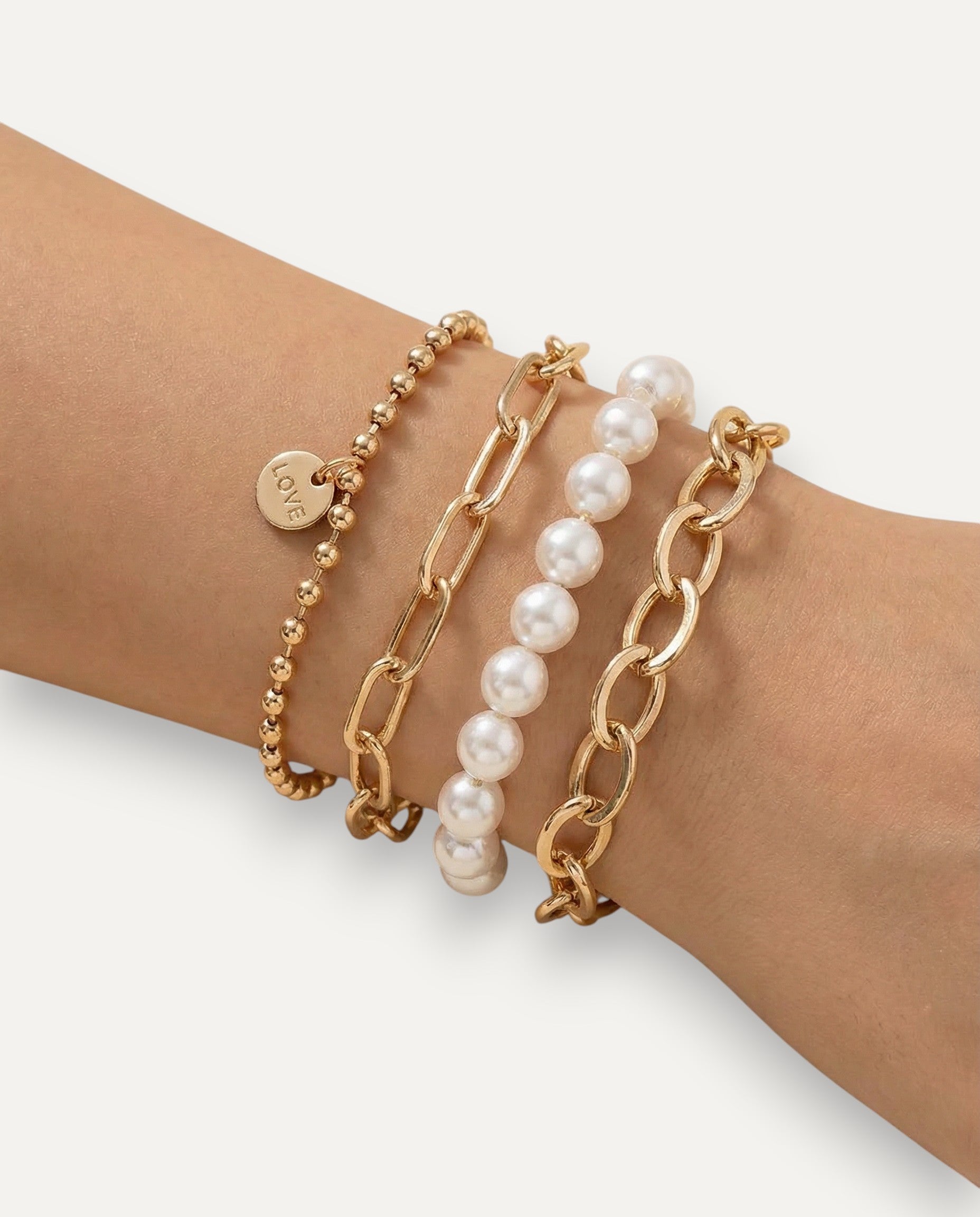 Gold Pearl Bracelets