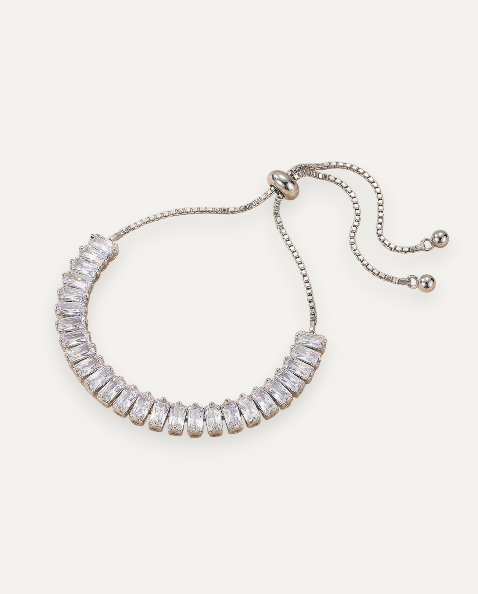 Gold and Silver Cubic Zirconia Adjustable Bracelet