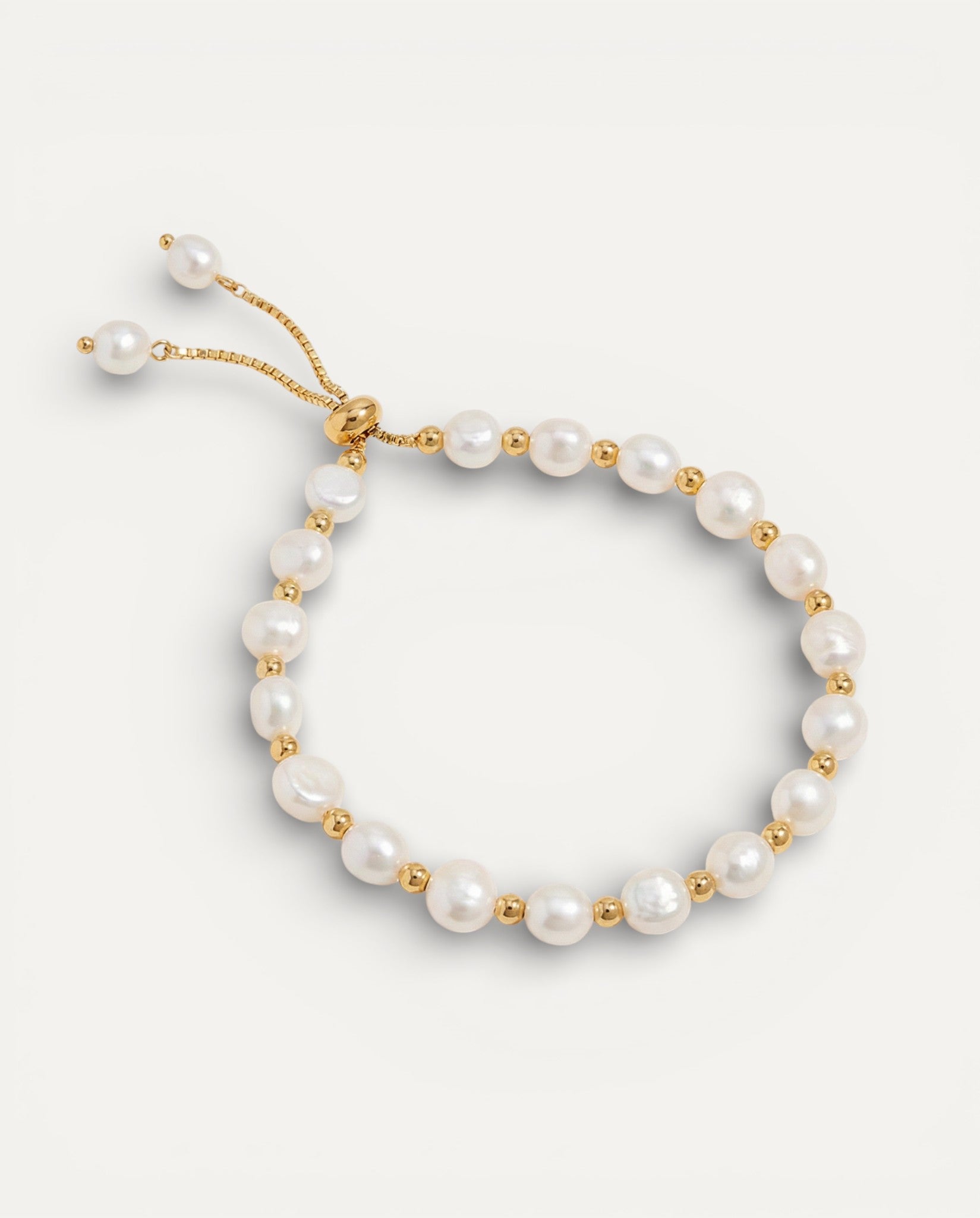 Vintage White Pearl and Gold Bracelet