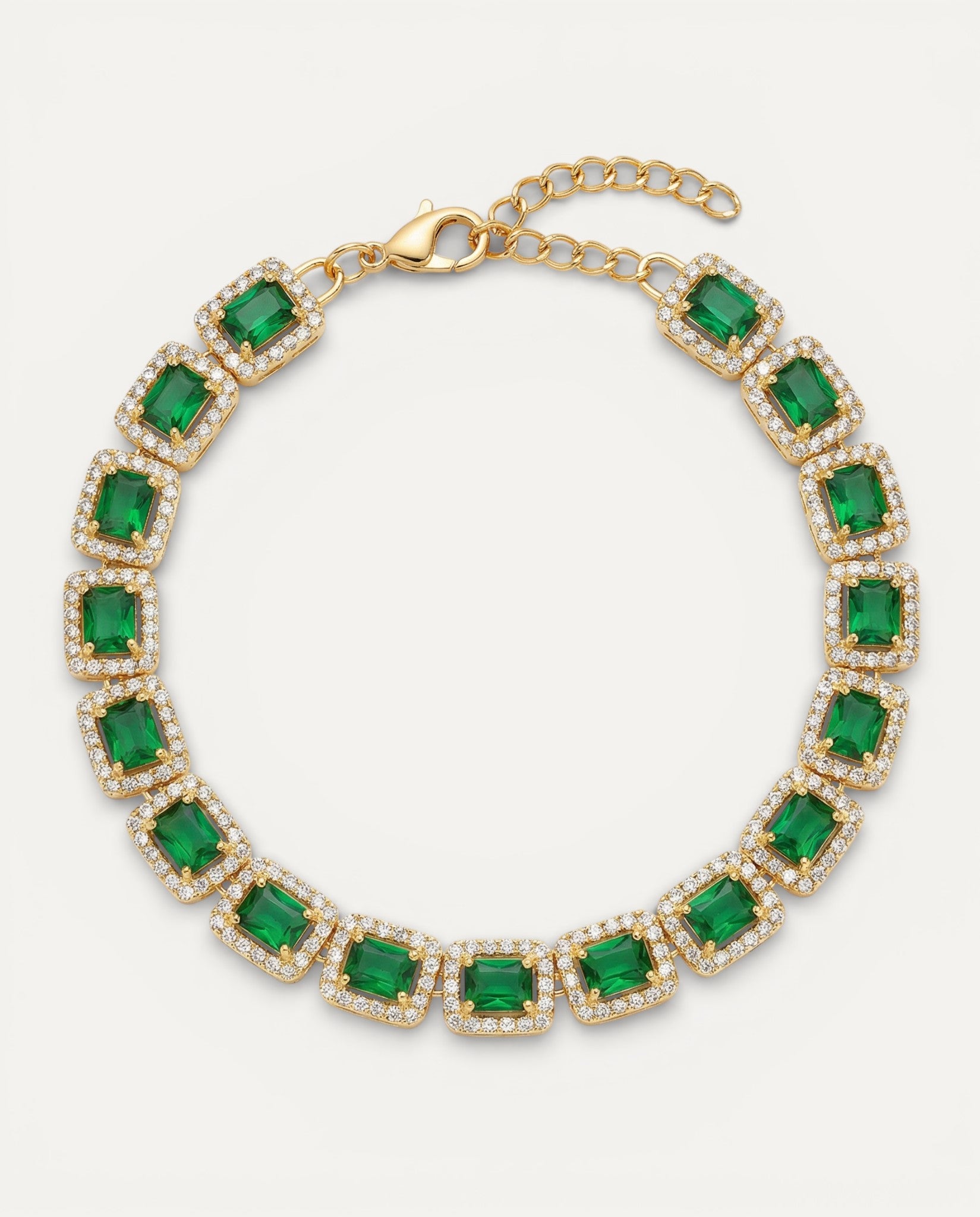 Elisa Gold Emerald Bracelet